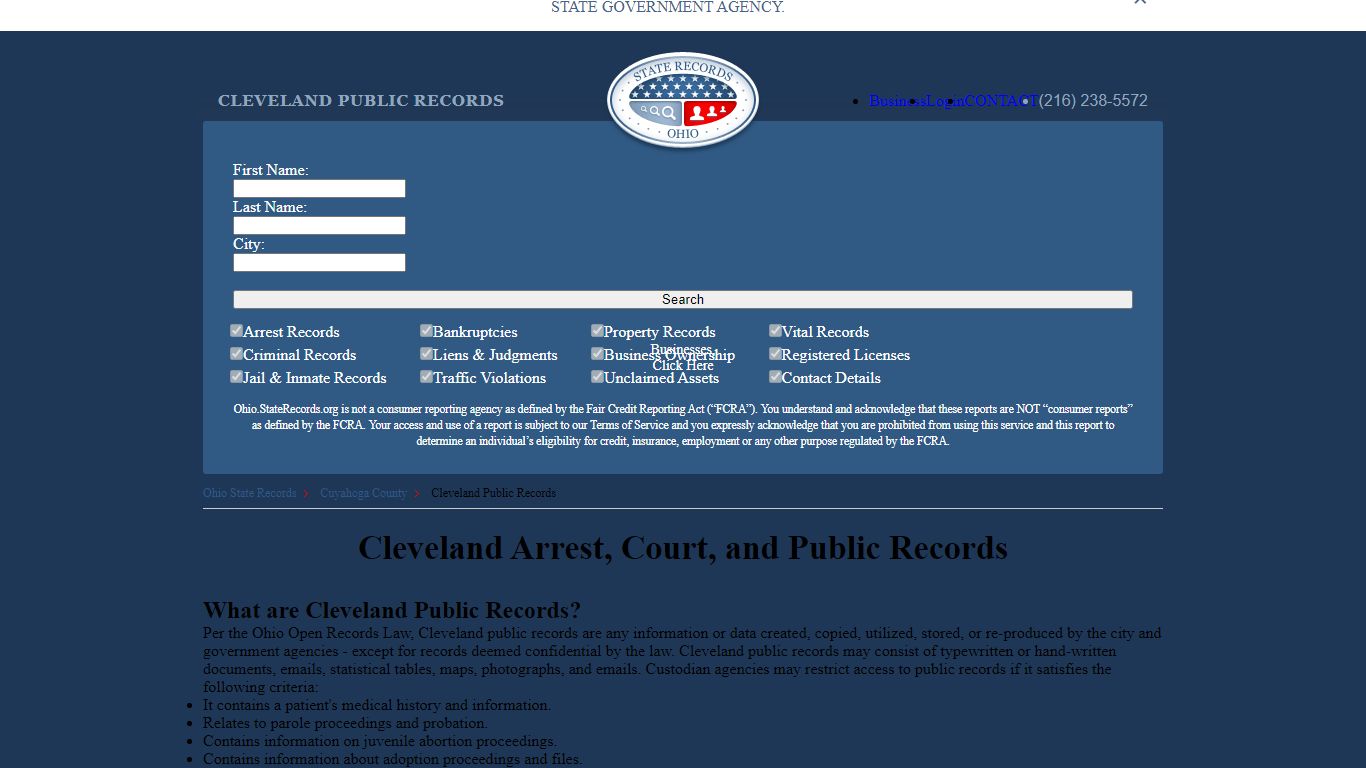Cleveland Arrest and Public Records | Ohio.StateRecords.org